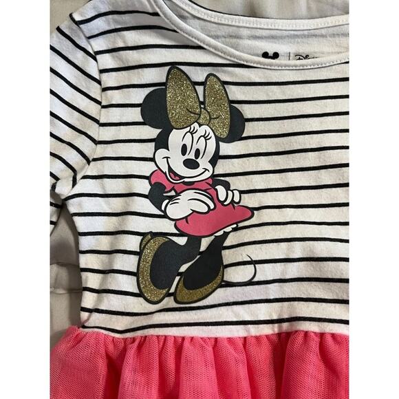Disney Jumping Beans Minnie Mouse Tulle Skirt Long Sleeve Stripe 2 Dresses Avail - Picture 4 of 5